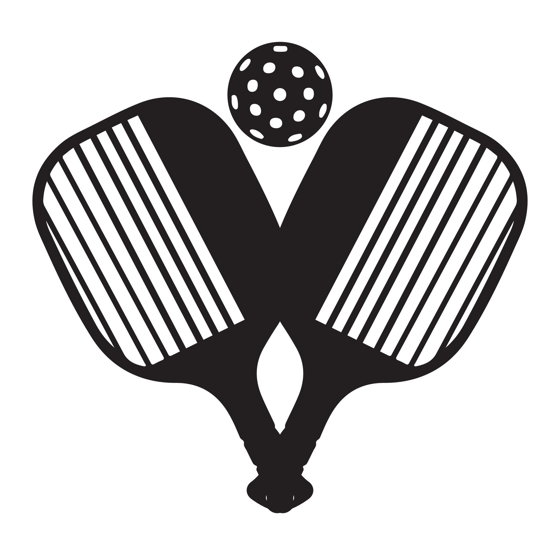 Pickleball vector And Pickleball Paddles Sign Symbol Icon Vector