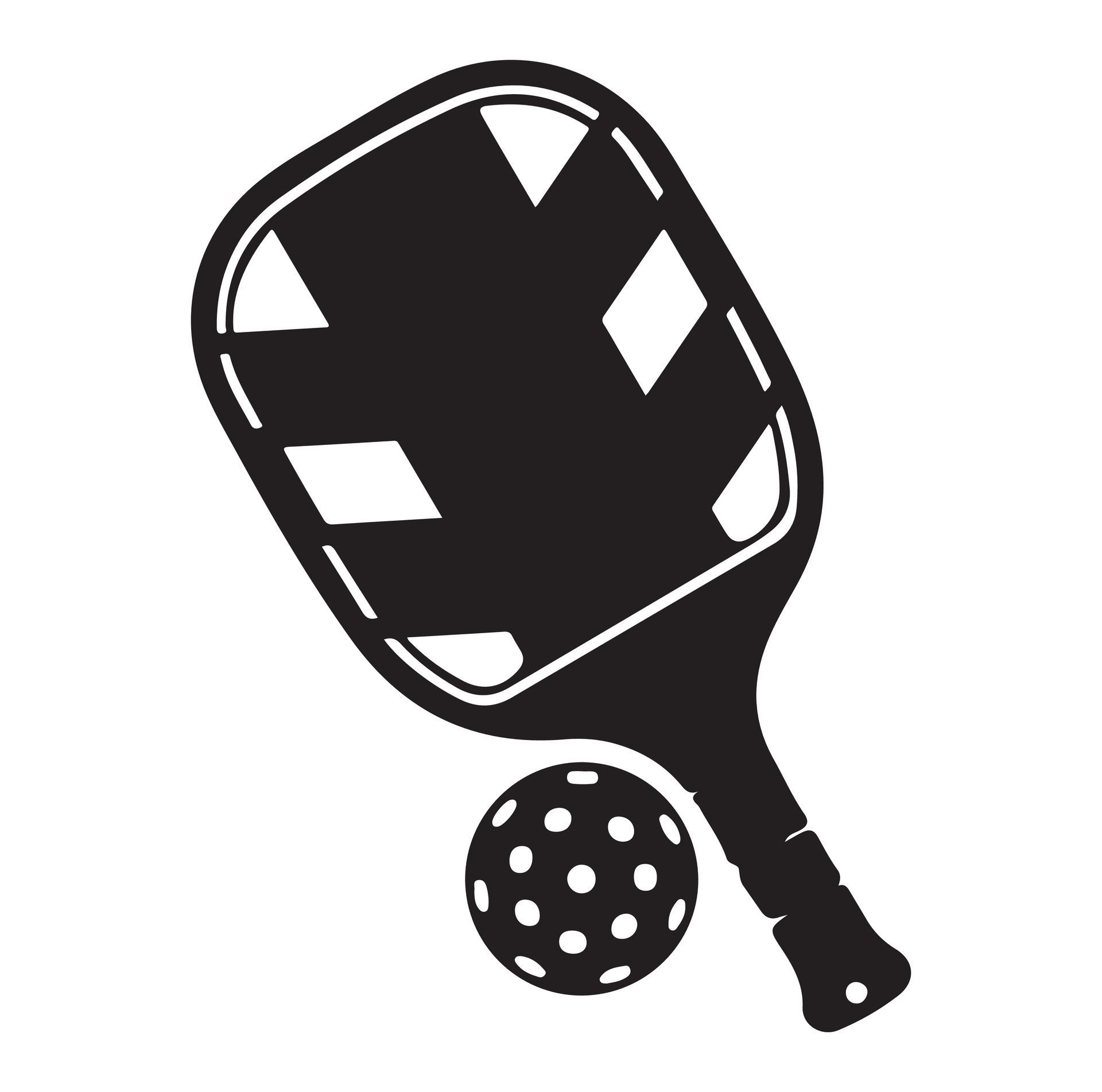 Pickleball vector And Pickleball Paddles Sign Symbol Icon Vector