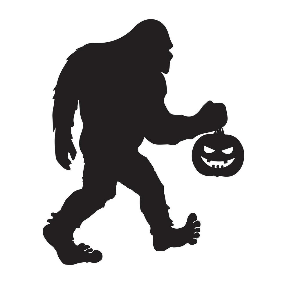 Bigfoot silhouette t shirt design. Vector illustration.