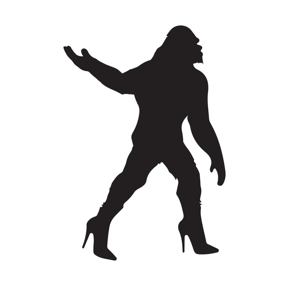 Bigfoot silhouette t shirt design. Vector illustration.