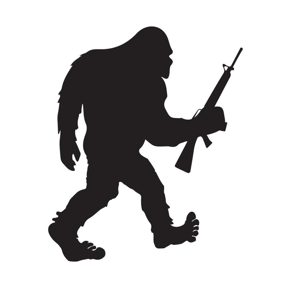 Bigfoot silhouette t shirt design. Vector illustration.