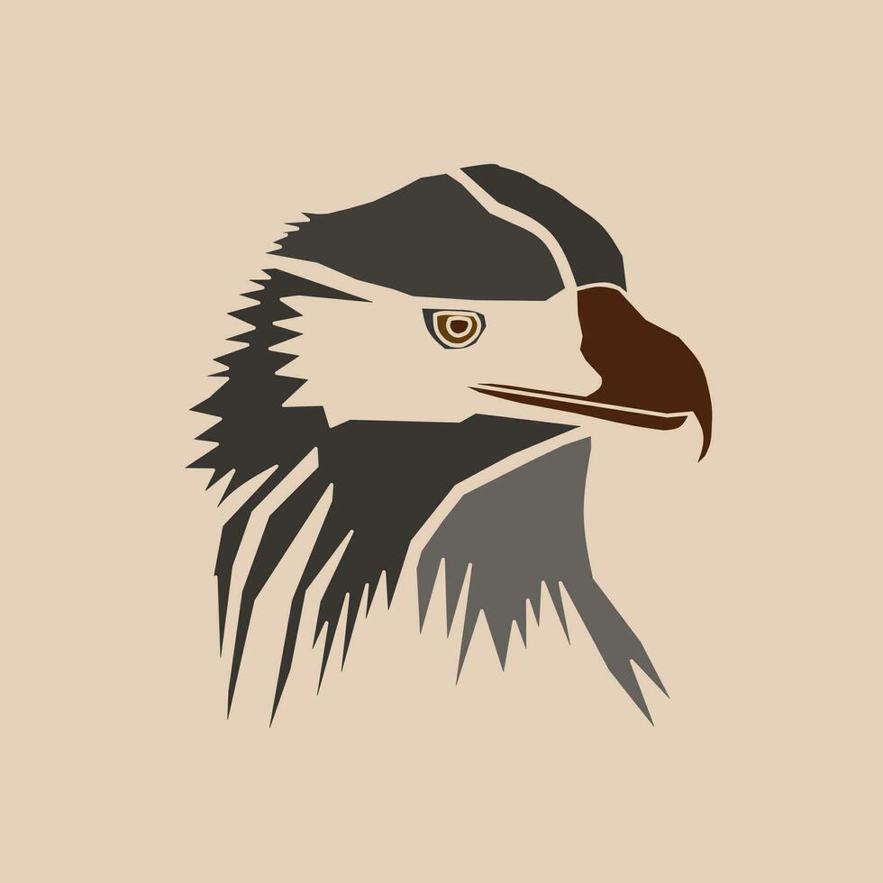 eagle head vector illustration, unique eagle face creative design.