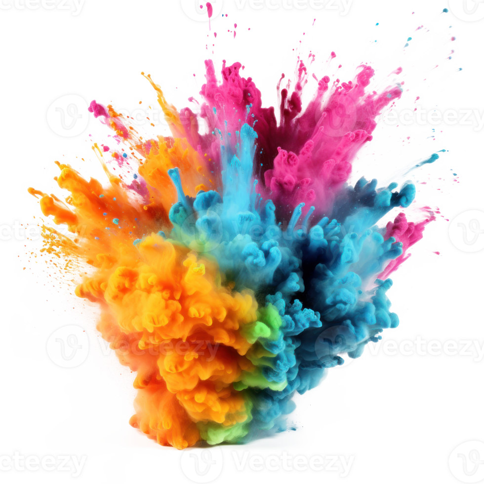 Colorful Holi paint splash isolated png