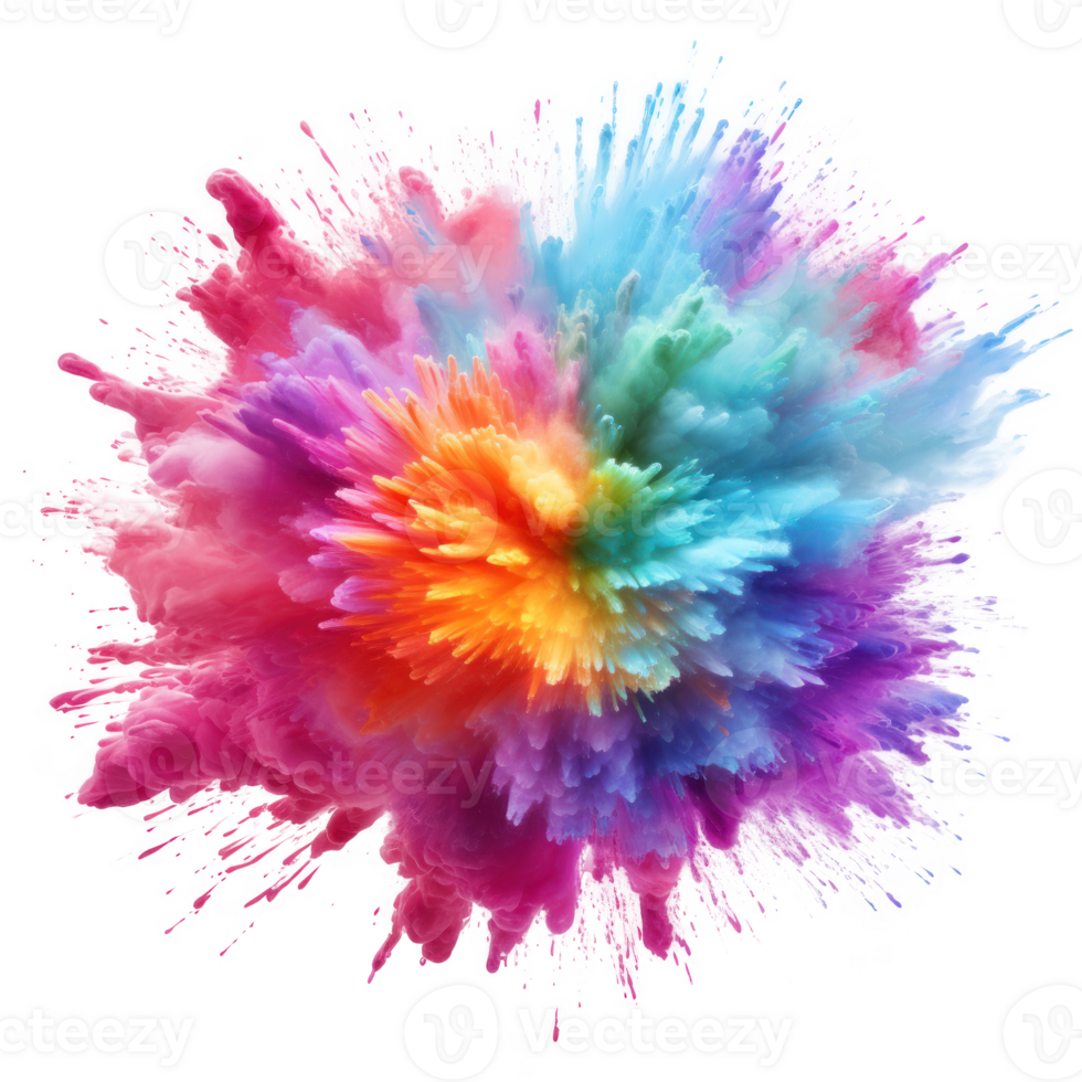 Colorful Holi paint splash isolated png