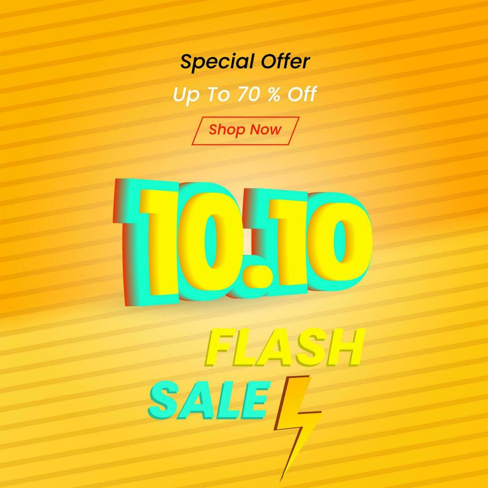 special offer 10 10 Flash Sale. promotion design template. modern, text, 3d and colorful concept. used for poster, banner, advertising or ads vector