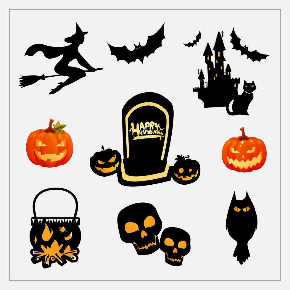 Halloween Elements Vector Icon Set