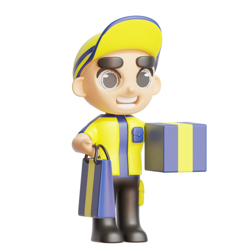 3d personaje con amarillo color png