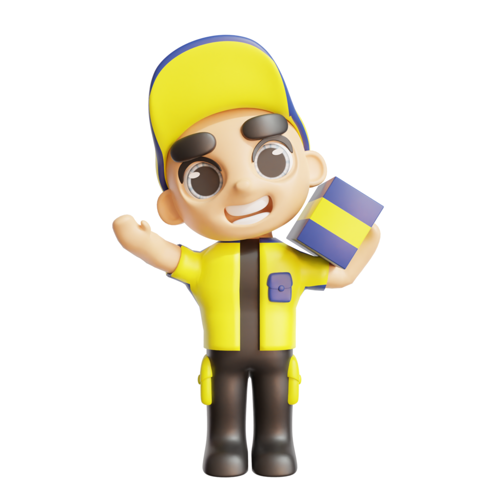 3D CHARACTER WITH YELLOW COLOR png