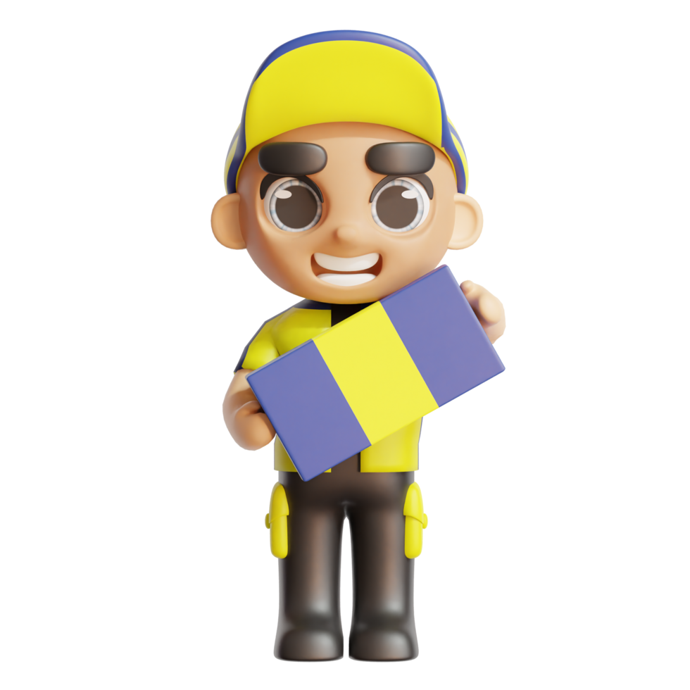 3D CHARACTER WITH YELLOW COLOR png