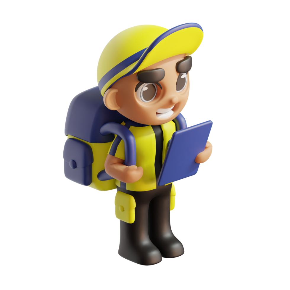 3D CHARACTER WITH YELLOW COLOR png