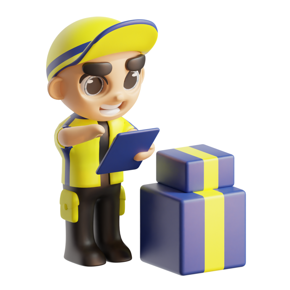 3D CHARACTER WITH YELLOW COLOR png