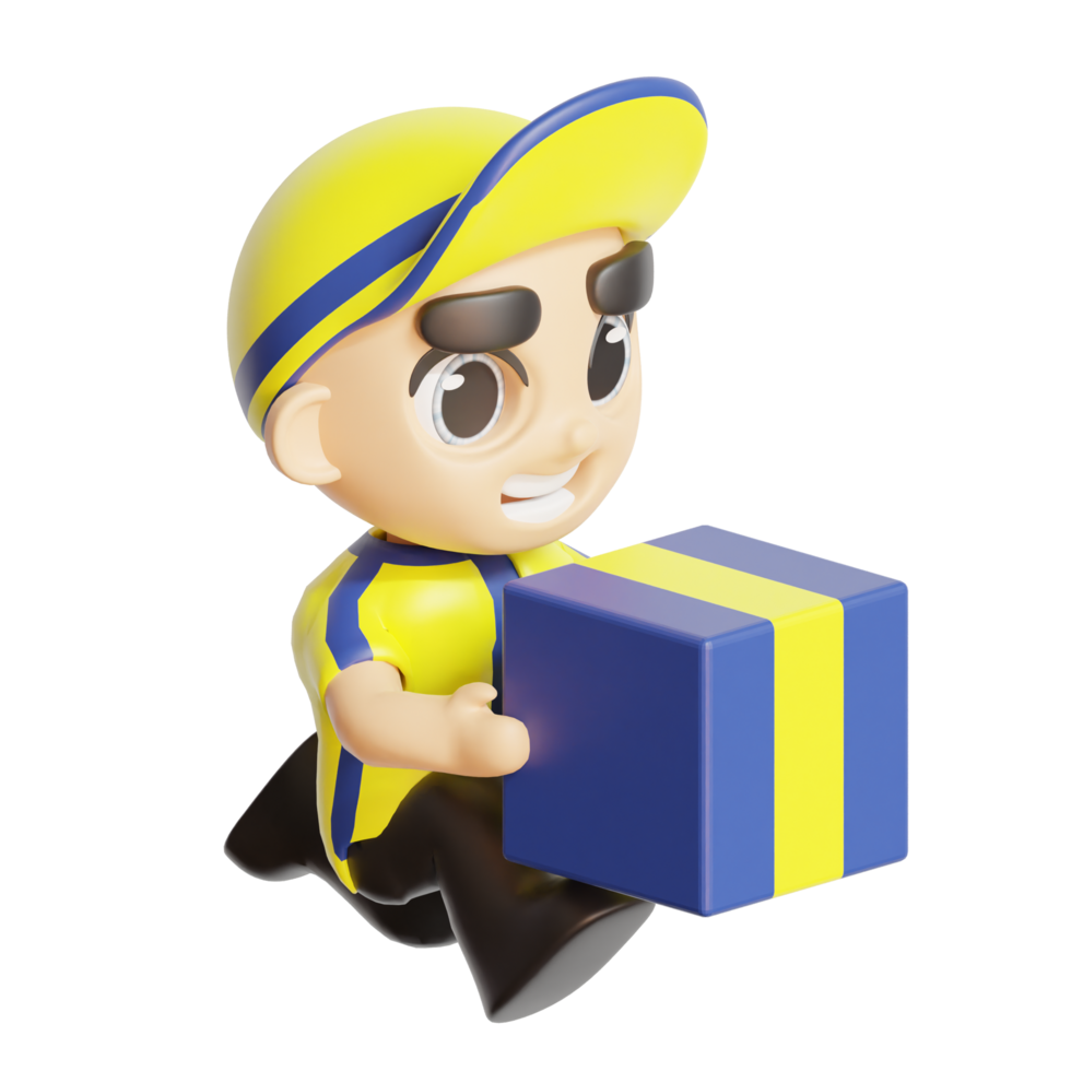 3D CHARACTER WITH YELLOW COLOR png