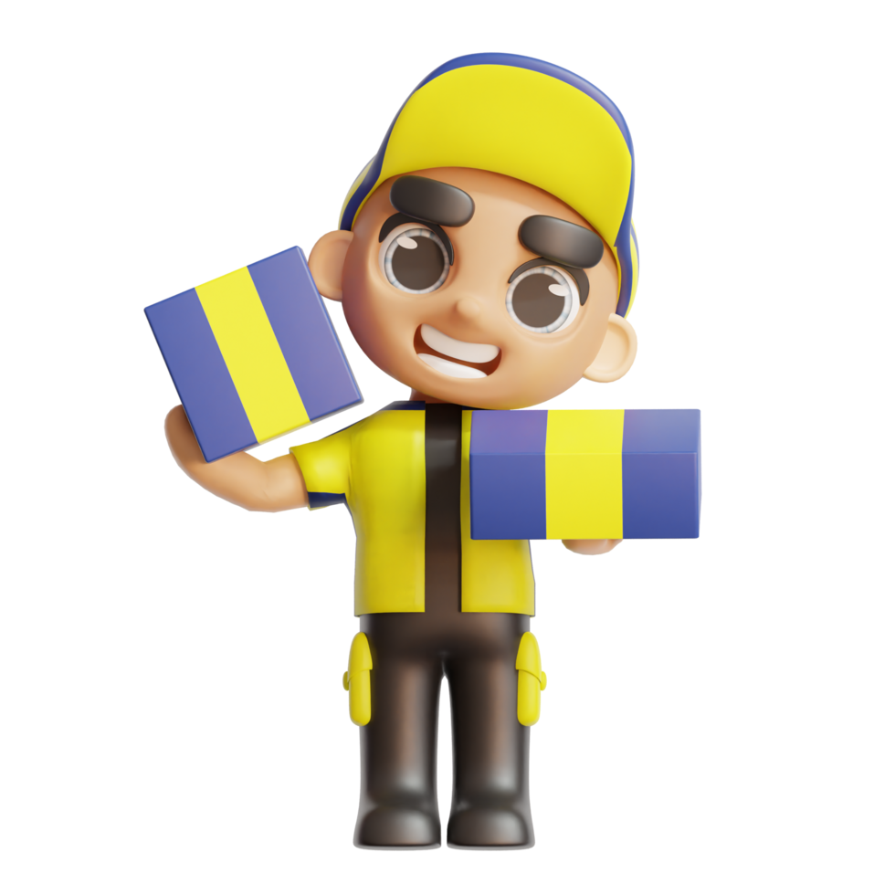 3D CHARACTER WITH YELLOW COLOR png