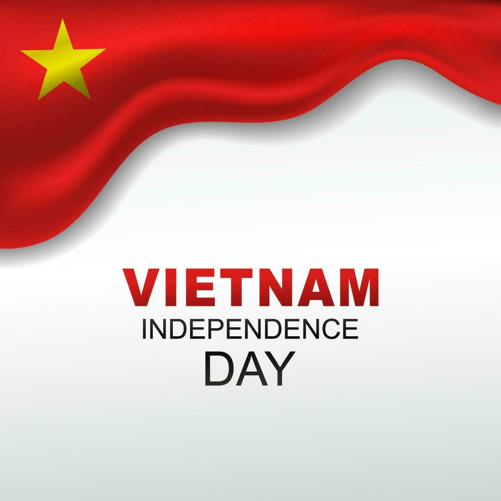 realistic Vietnam Flag background suitable for Vietnam Independence Day greeting vector