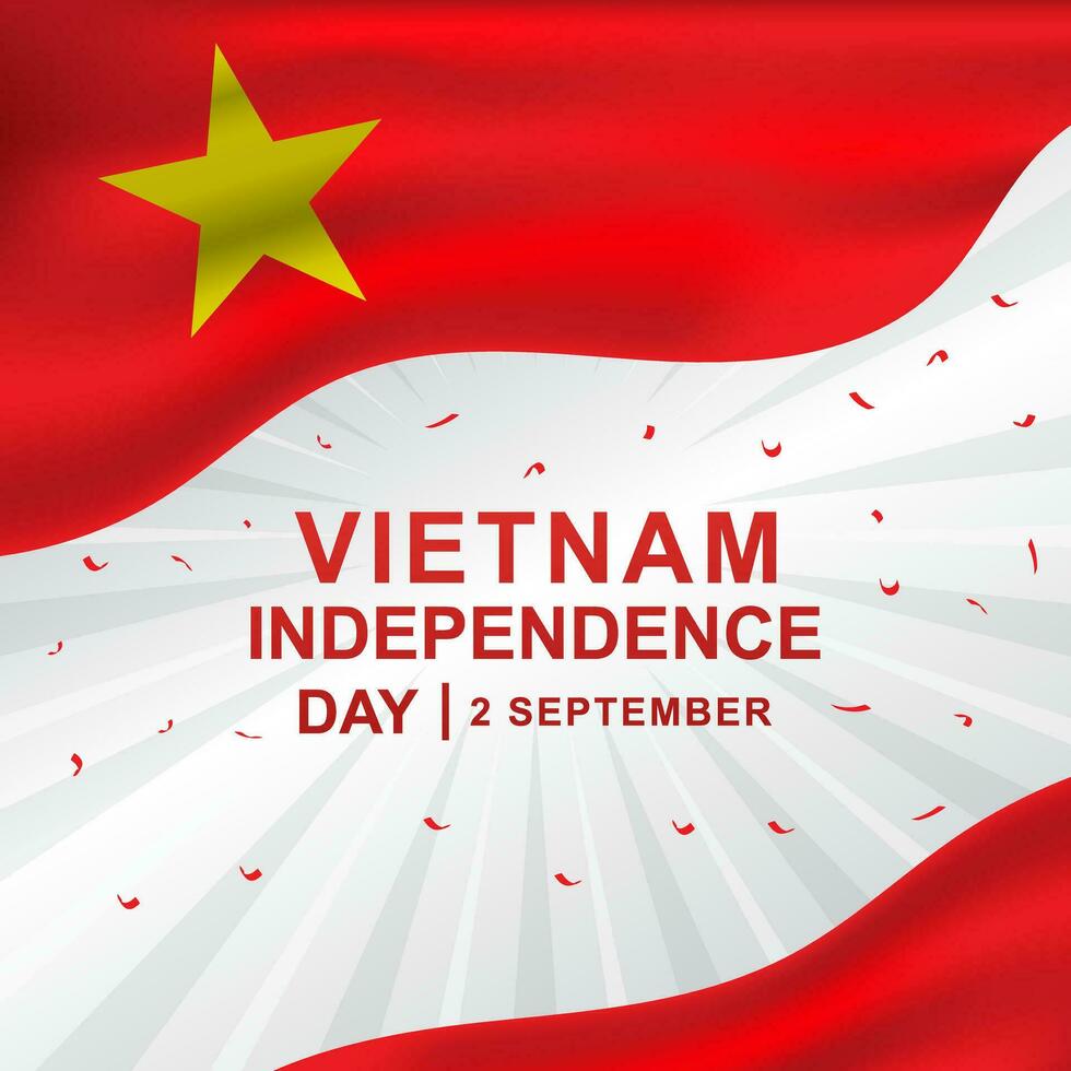 elegante antecedentes realista bandera Vietnam independencia día saludo vector