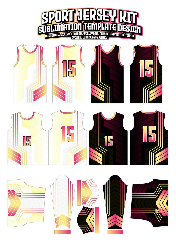 Yellow Stripes Jersey Design Sportswear Pattern Template vector