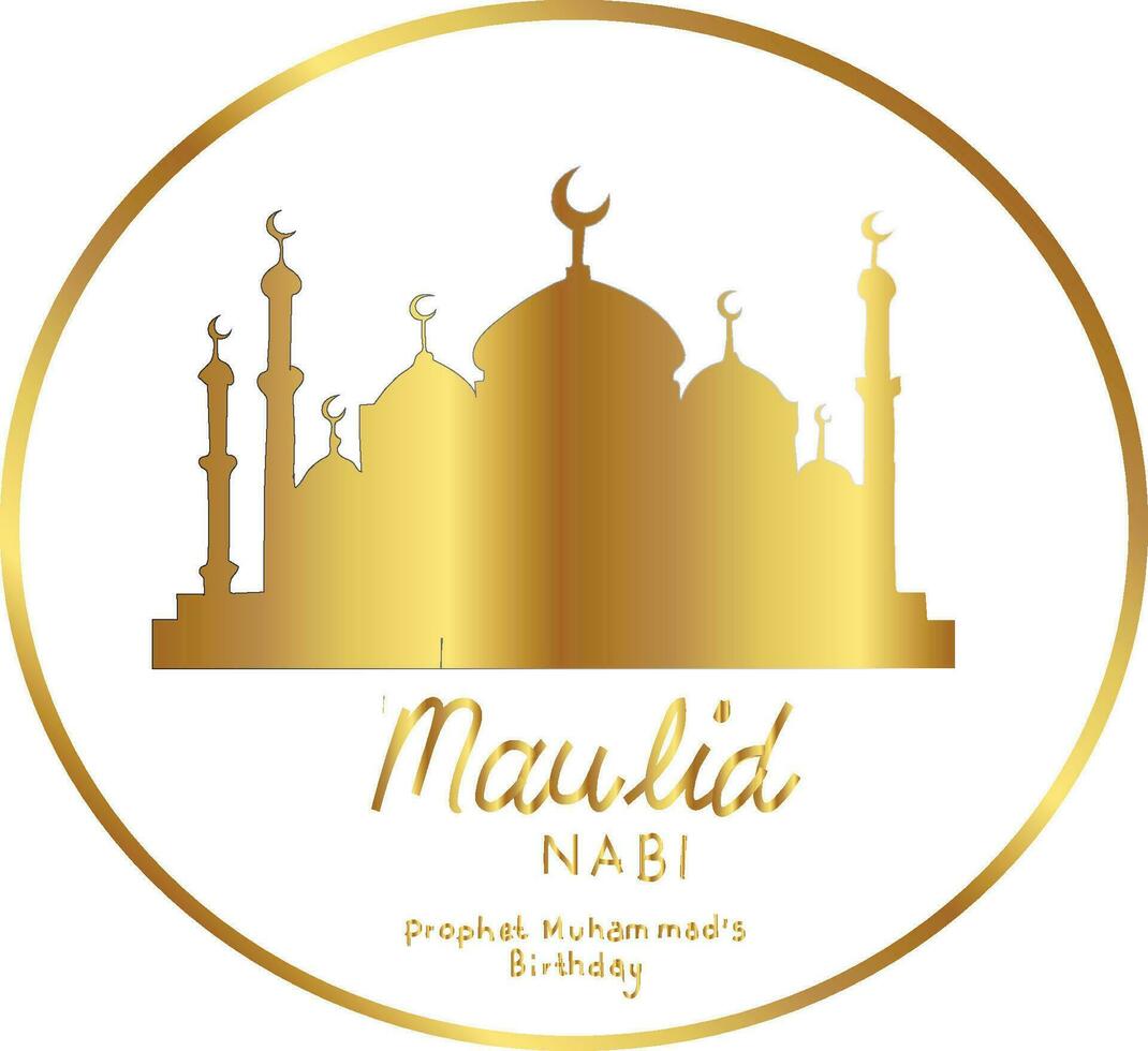 mosque in the background maulid nabi muhammad vector