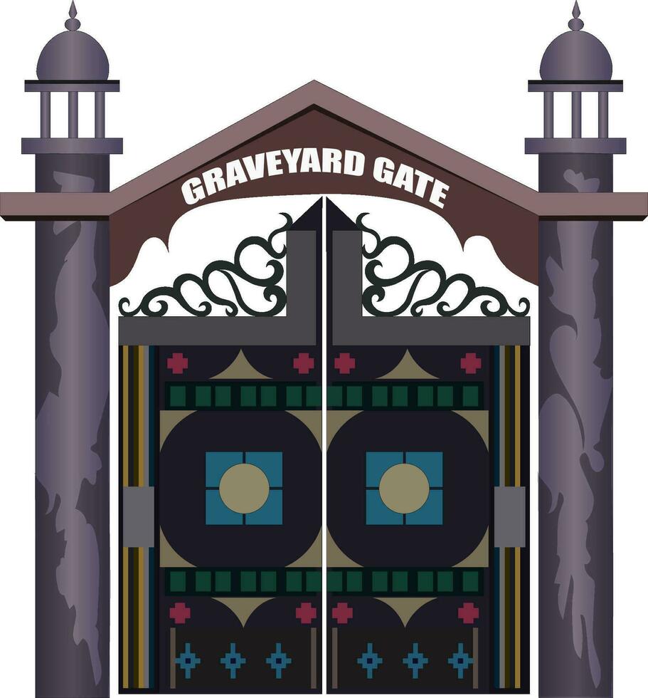 Graveyard Gate Front View vector