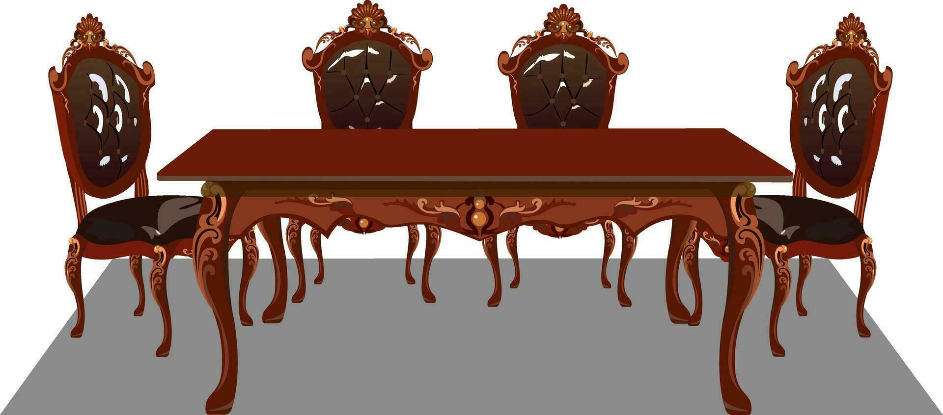 Elite Dinning Table Set with 4 chairs vector