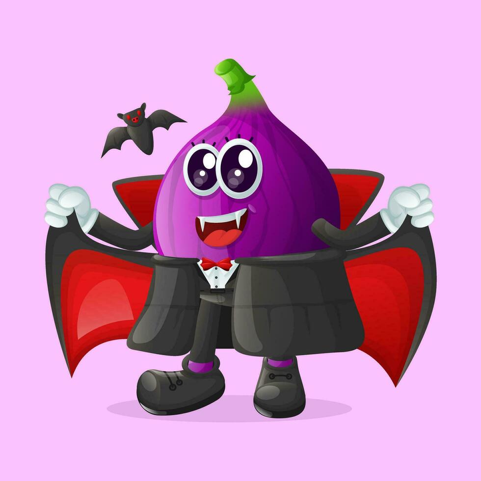 Cute fig characters on Halloween vector