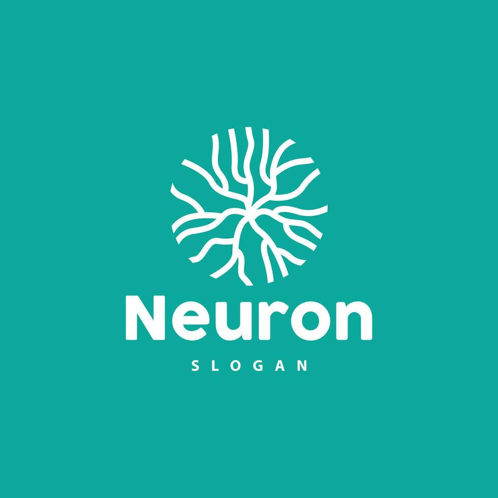 Neuron Logo, Neuron Nerve or Seaweed Vector Abstract Molecule Design, Template Illustration