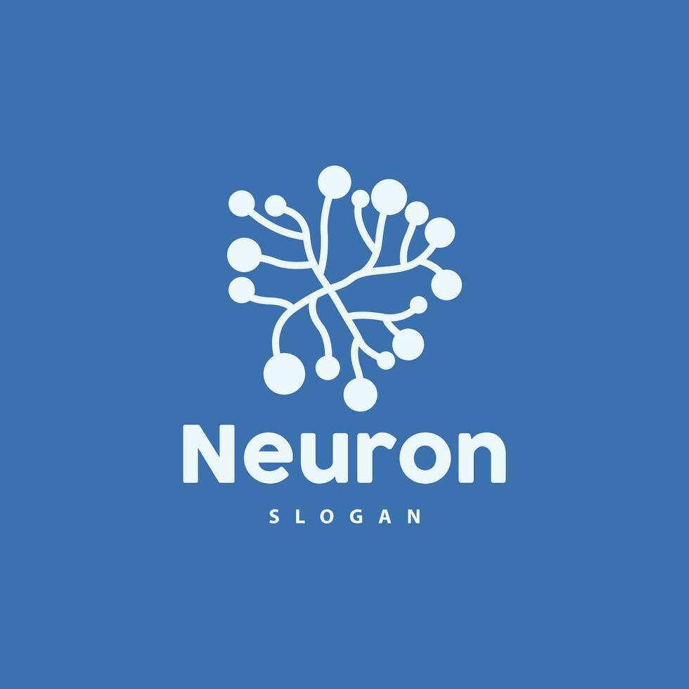 Neuron Logo, Neuron Nerve or Seaweed Vector Abstract Molecule Design, Template Illustration