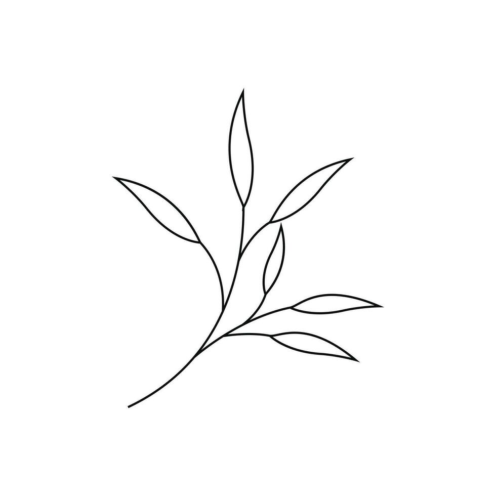 hojas icono vector diseño línea aislado blanco antecedentes