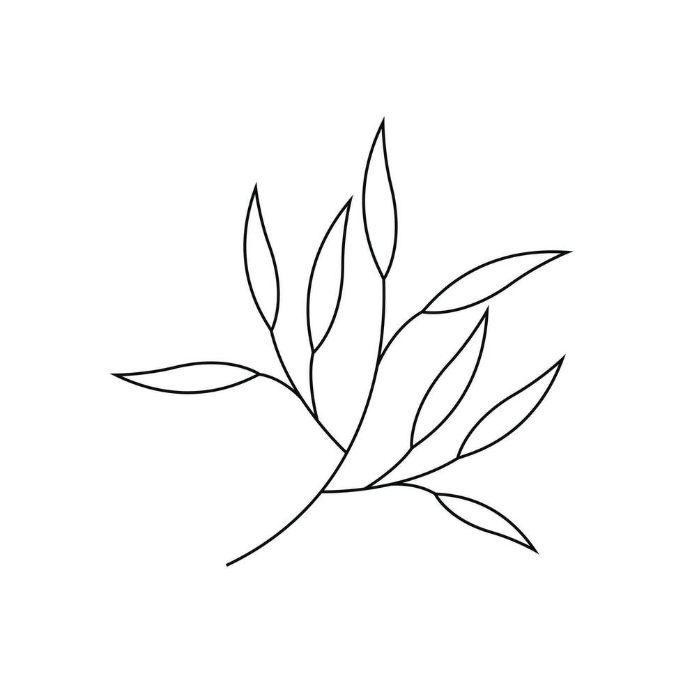 Leaves icon vector design line isolated white background