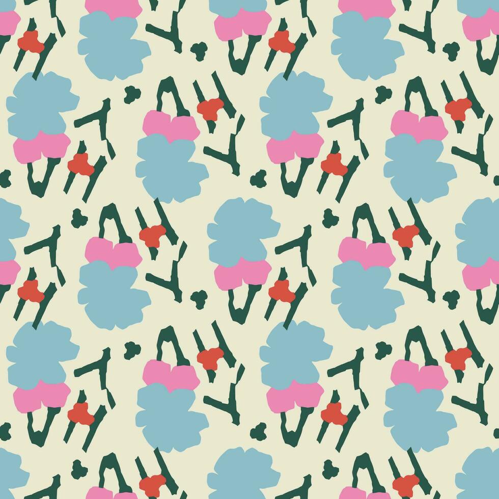 Vector flower scandinavian design illustration seamless repeat pattern digital artwork