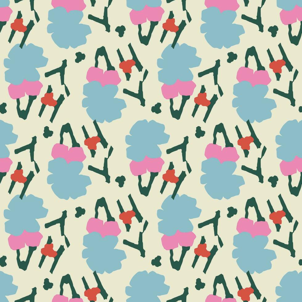 Vector flower scandinavian design illustration seamless repeat pattern digital artwork