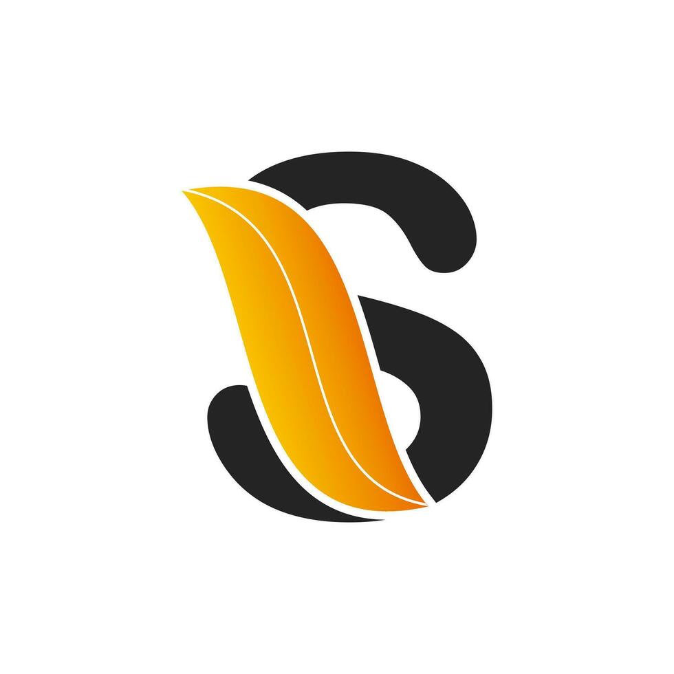 Logo design of initial letter S with leaf. nature logo, leaf logo. a unique, exclusive, elegant, professional, clean, simple, modern logo. vector