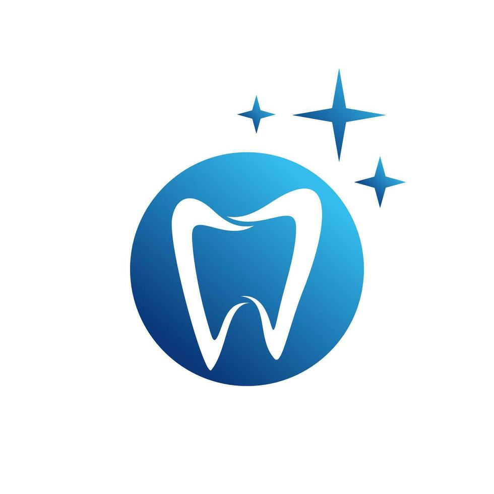 Tooth logo blue simple clean vector