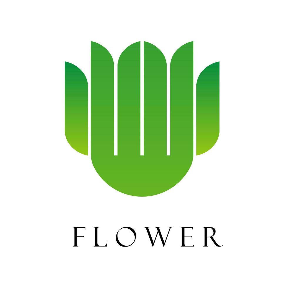 verde flor logo sencillo vector