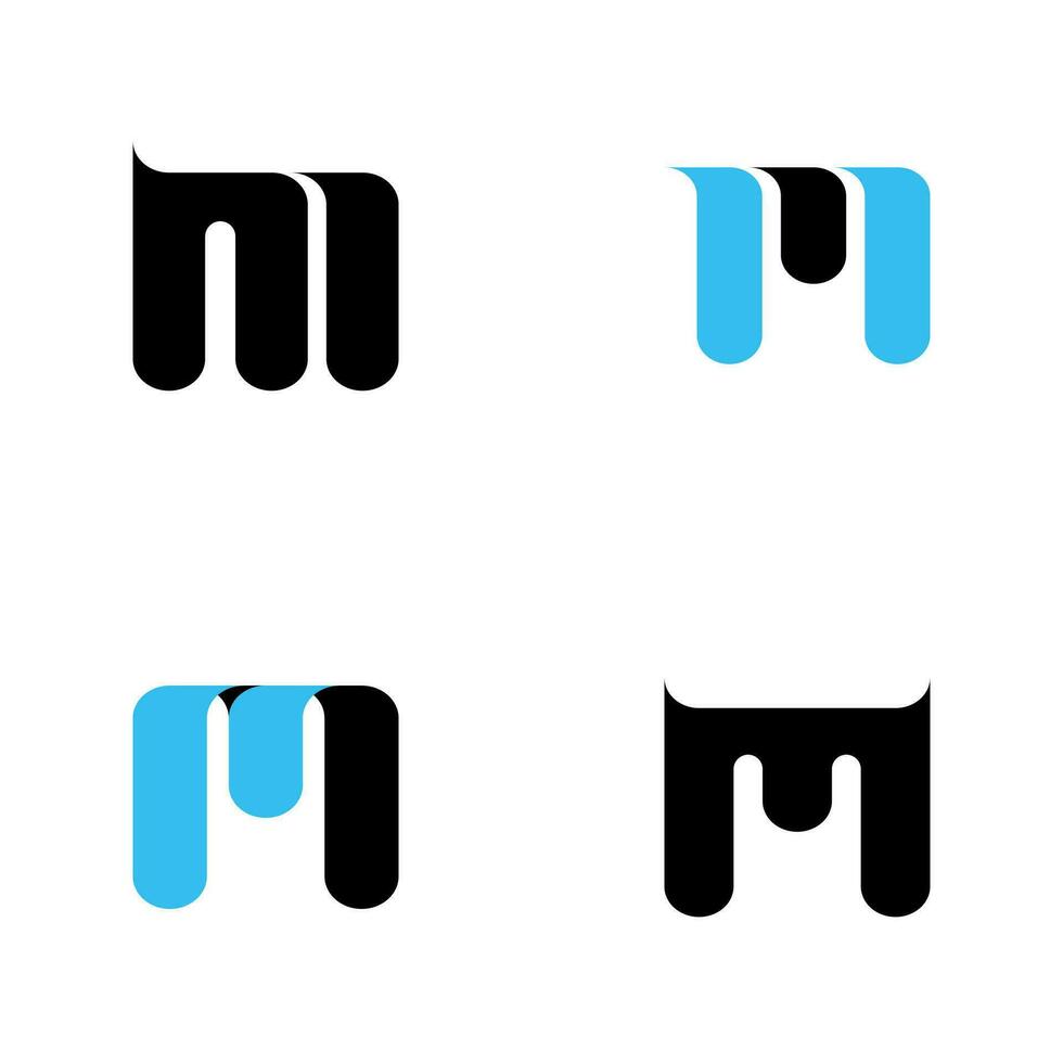 Creative latter M logo set, blue, simple, clean, initial logo, vector