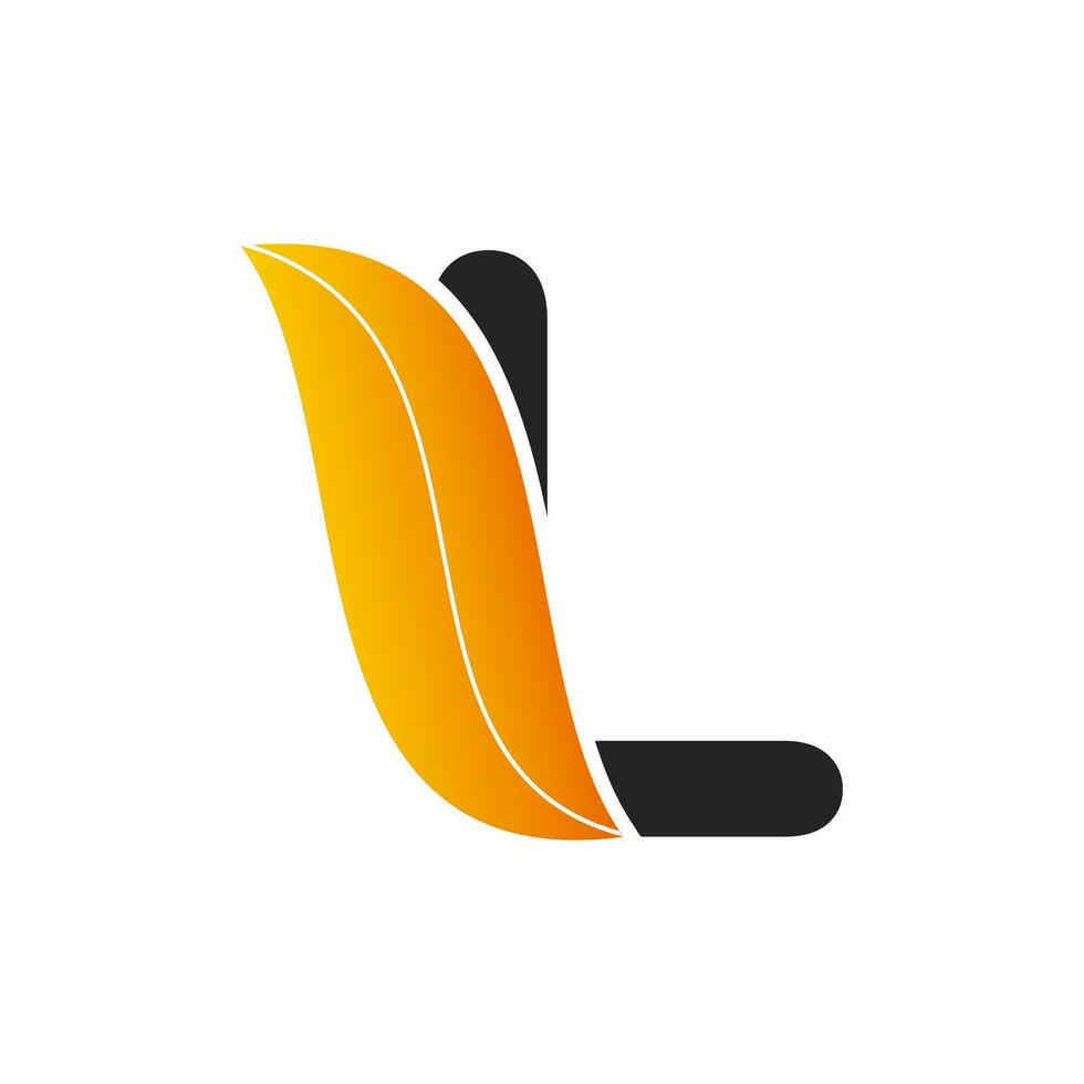 Logo design of initial letter L with leaf. nature logo, leaf logo. a unique, exclusive, elegant, professional, clean, simple, modern logo. vector