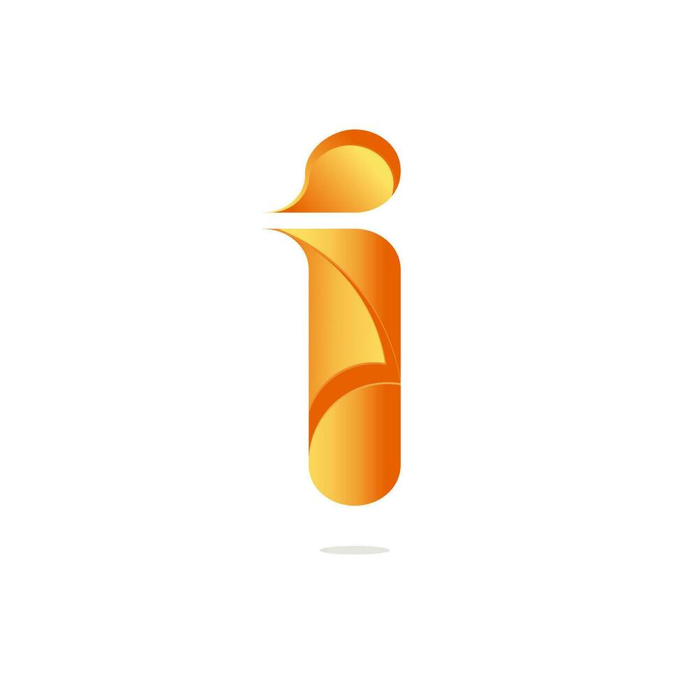 Creative latter I logo, orange, simple, clean, initial logo, vector