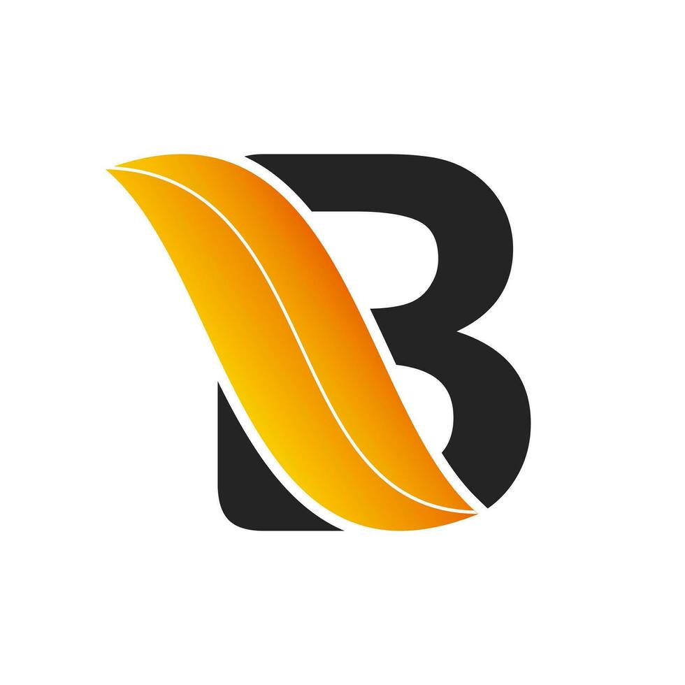 logo design of initial letter B with leaf. nature logo, leaf logo. a unique, exclusive, elegant, professional, clean, simple, modern logo. vector