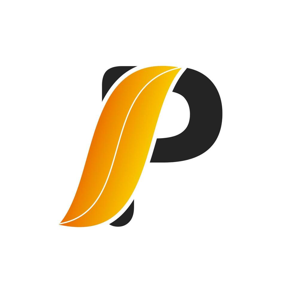 Logo design of initial letter P with leaf. nature logo, leaf logo. a unique, exclusive, elegant, professional, clean, simple, modern logo. vector
