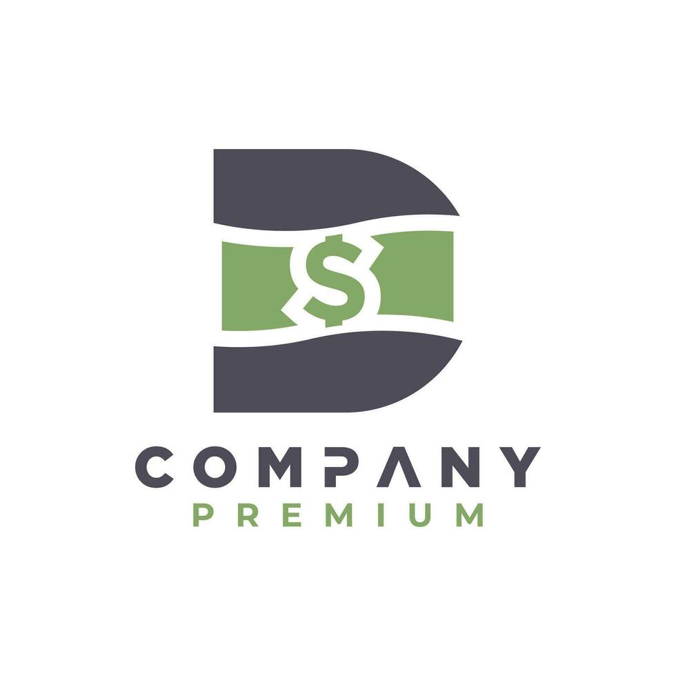 initial letter d finance logo design vector