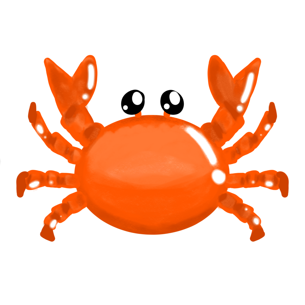 Red crab on transparent background png