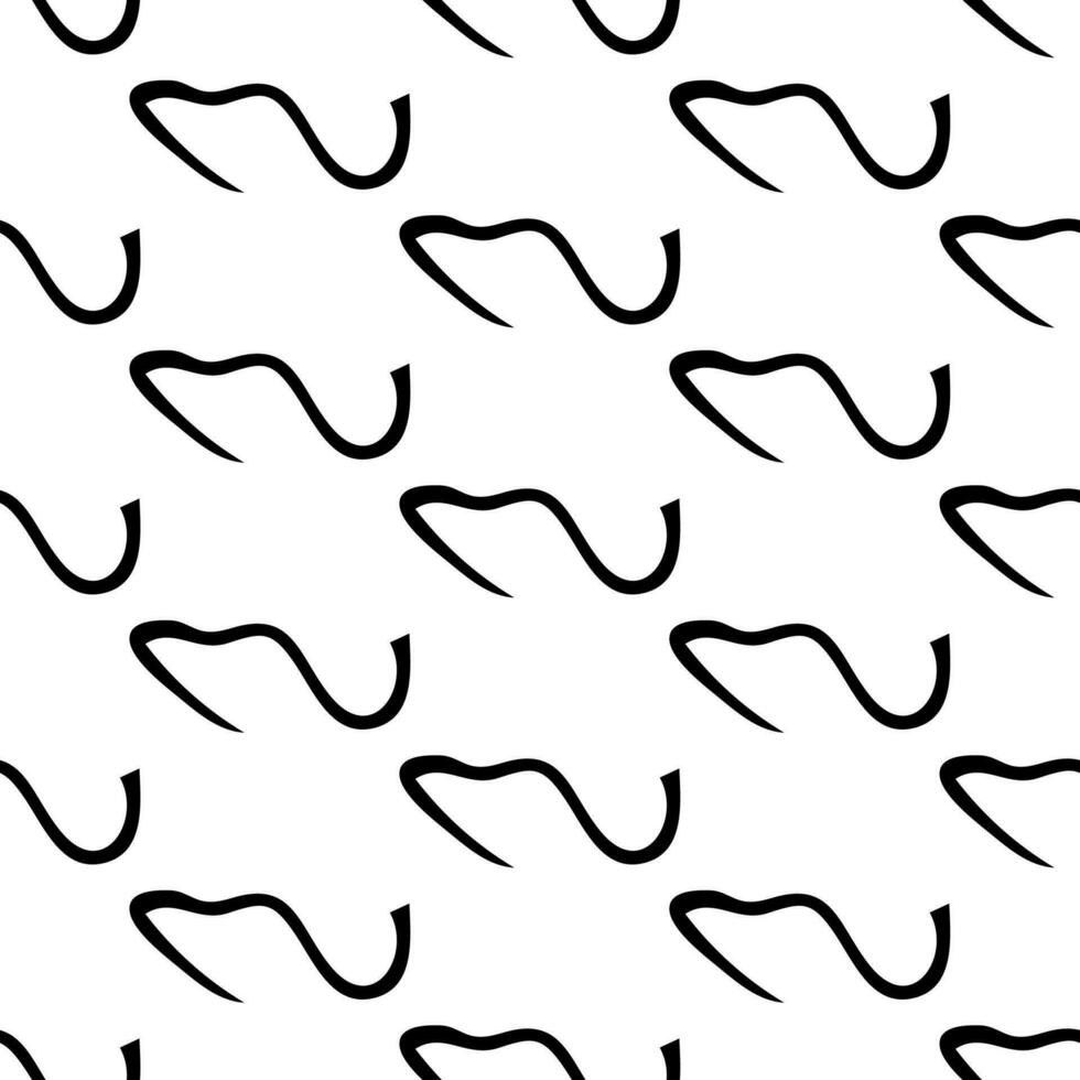 Seamless pattern with doodle wavy lines vector