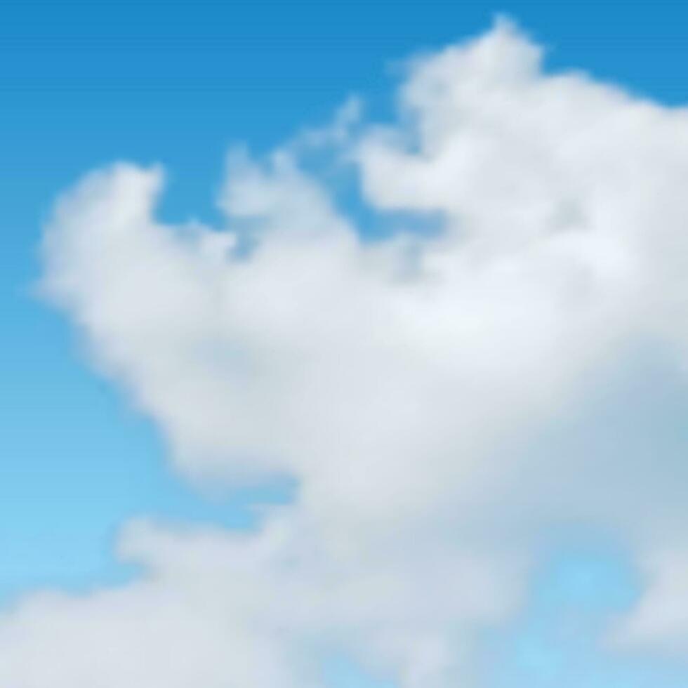 Natural background with cloud on blue sky. Realistic cloud on blue backdrop. Vector illustration