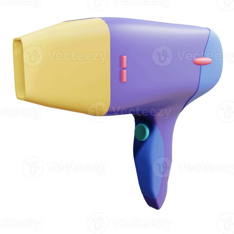3D Hair Dryer Object with Transparent Background png