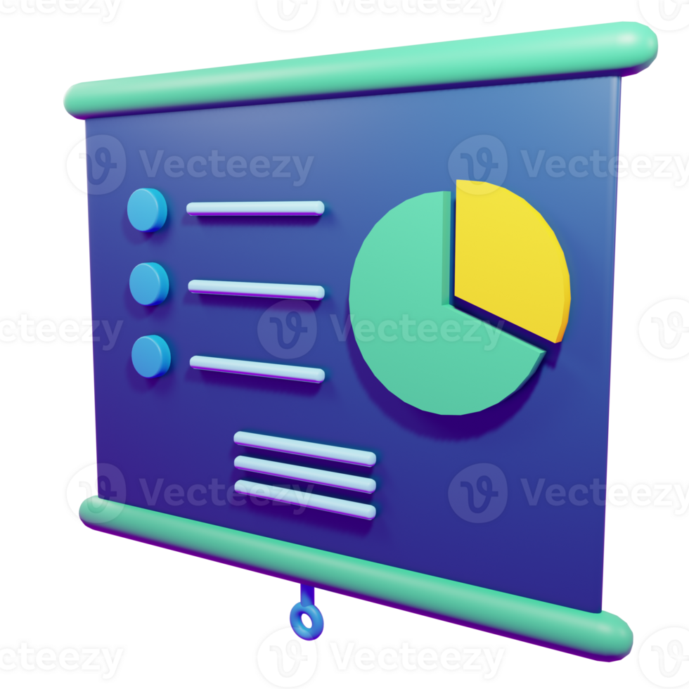 3d rendering of presentation with transparent background png