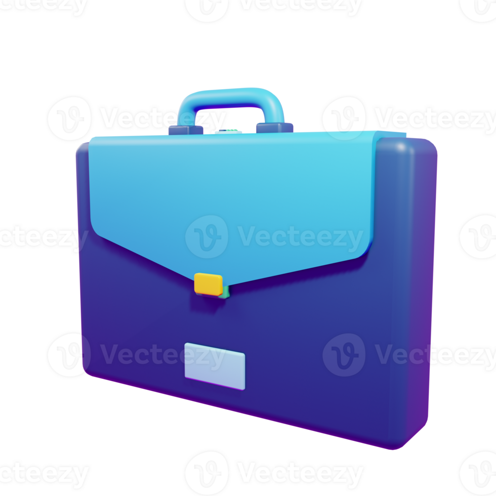 3d rendering of briefcase with transparent background png
