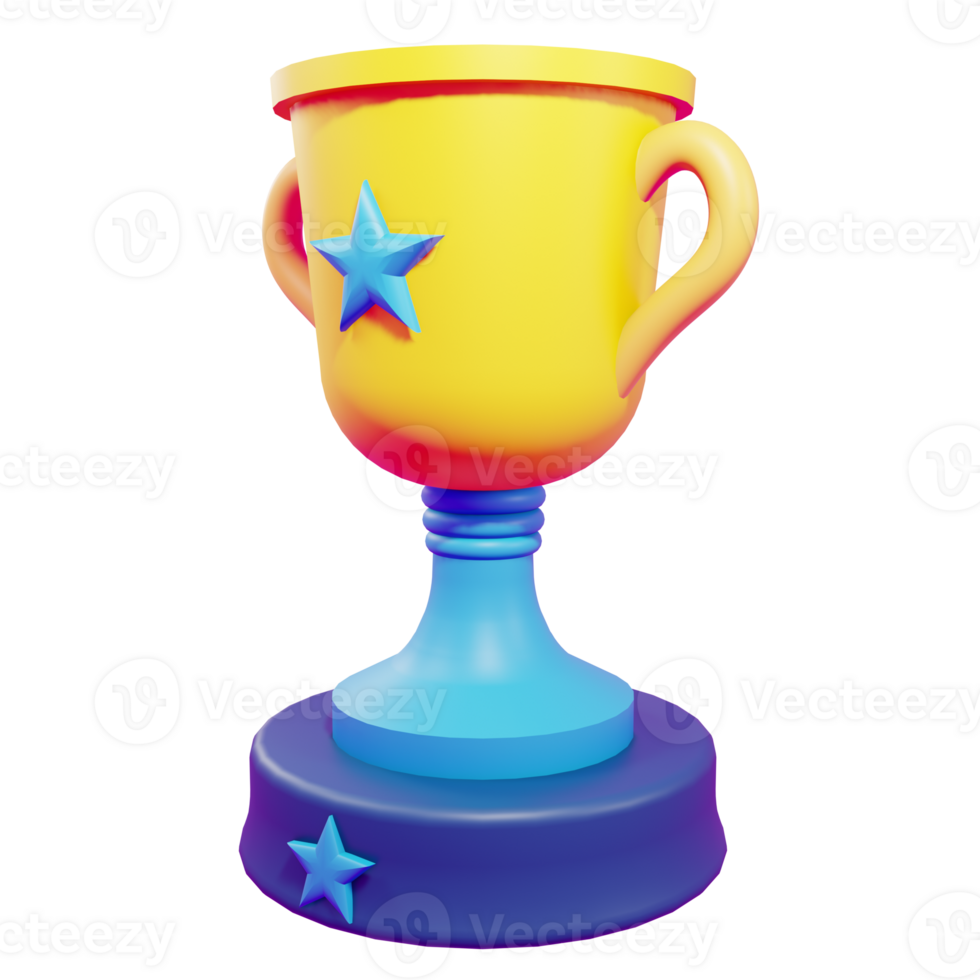 3d rendering of trophy with transparent background png