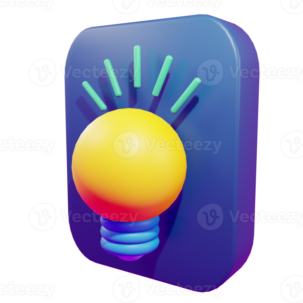 3d rendering of lamp idea with transparent background png