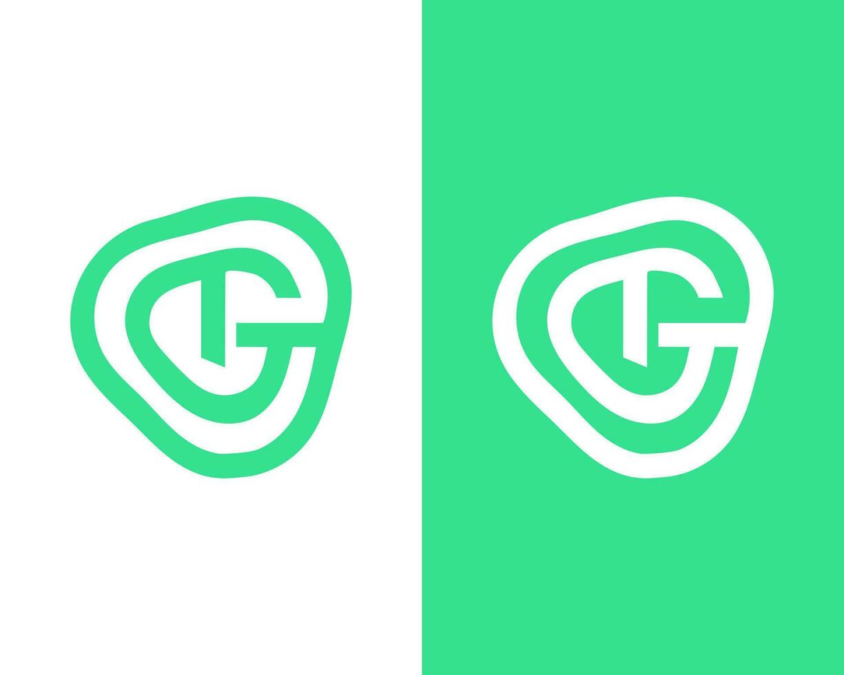 Modern letter GT monogram logo design vector template