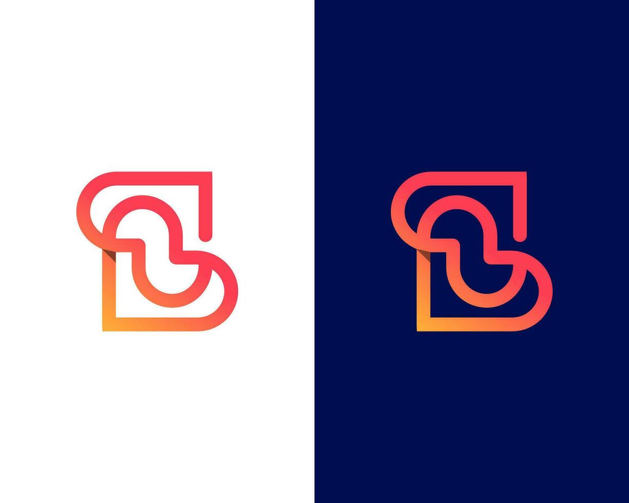 Letter s with love icon modern monogram logo design template vector