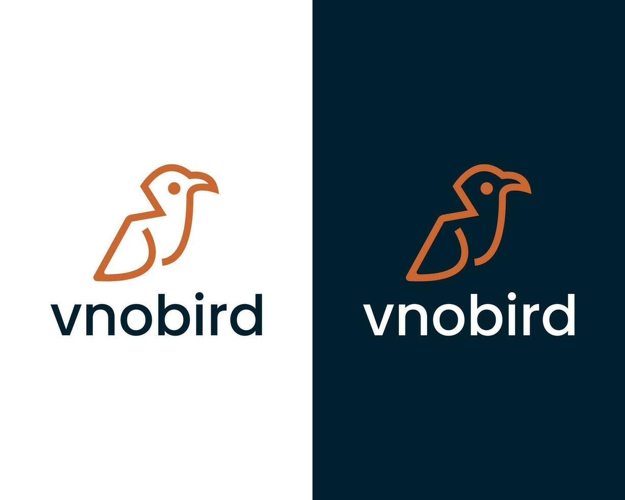 Letter v with bird icon logo design vector